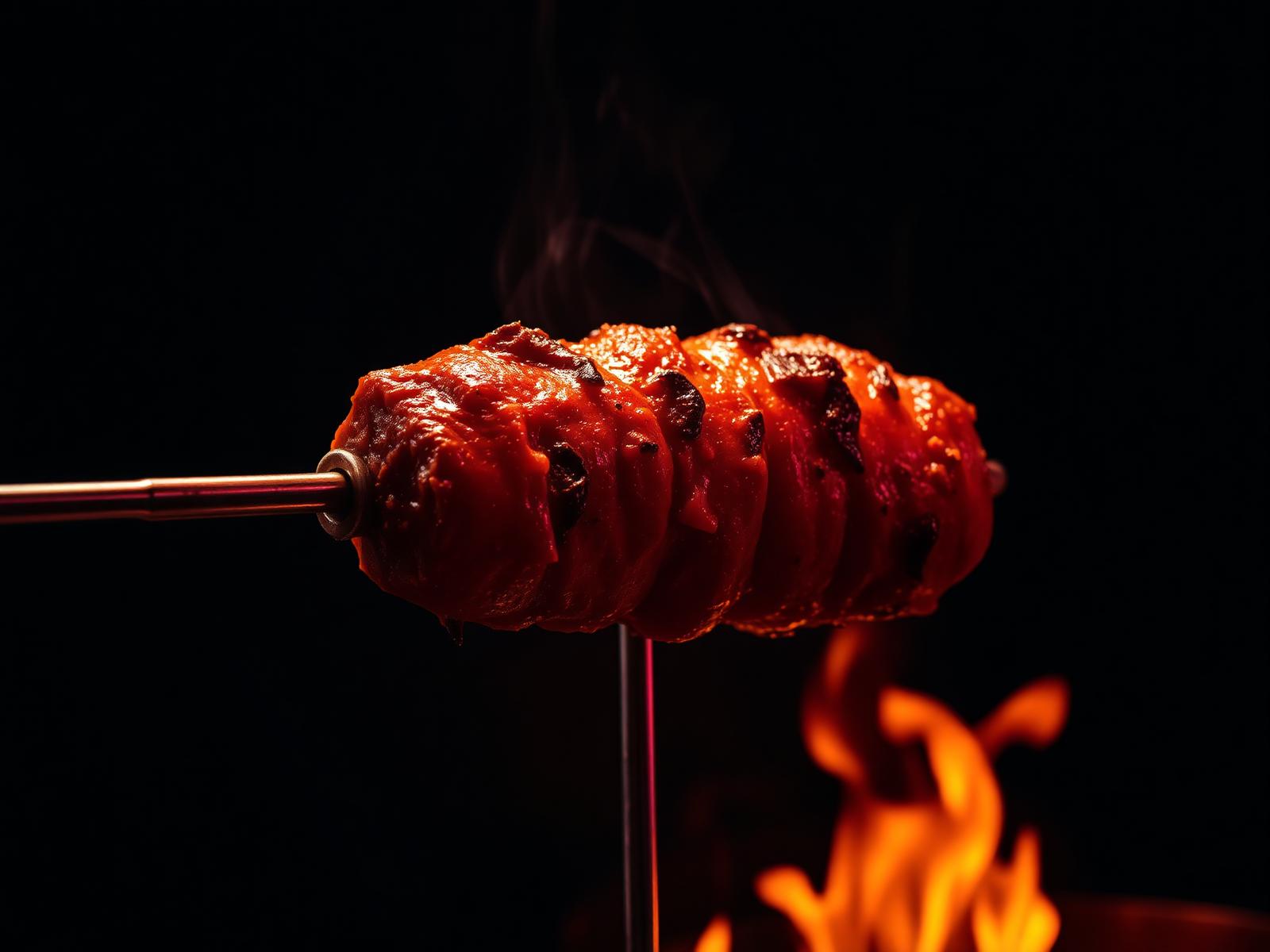 Doner kebab on flame